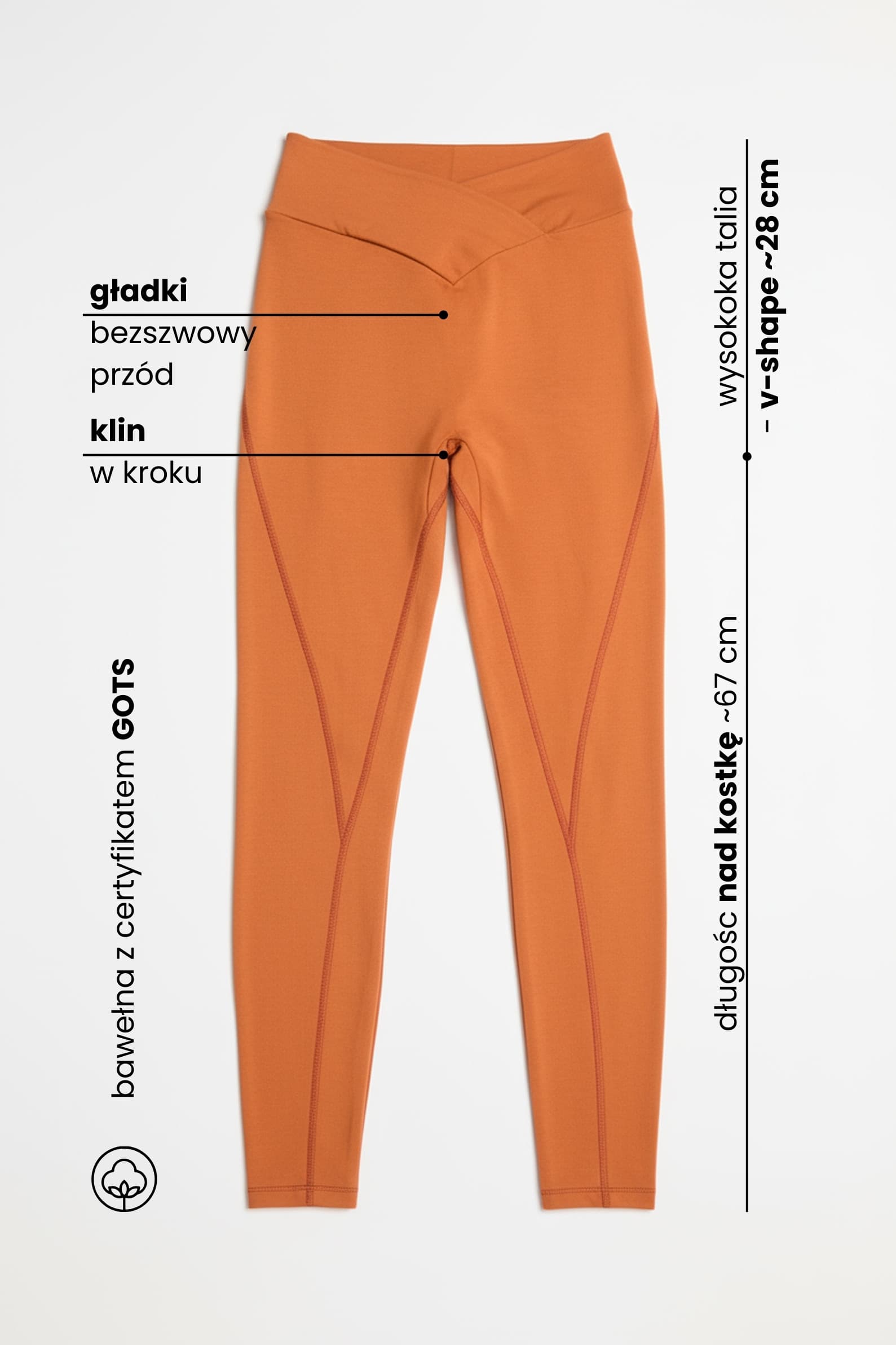 Legginsy v-shape bursztyn